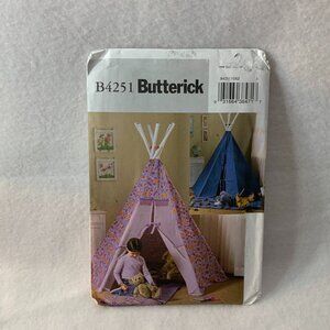 Butterick B4251 UNCUT Teepee Pattern Childrens Play Tent and Mat Instructions